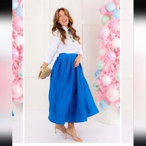 Free People Vibrant Blue A-Line Skirt
